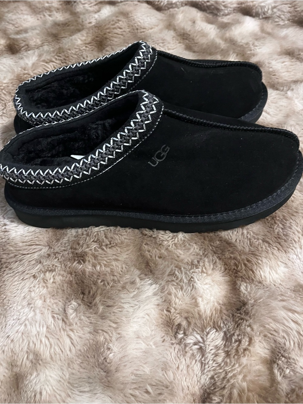 UGG Black Cozy Slip-On Suede Clog Slippers